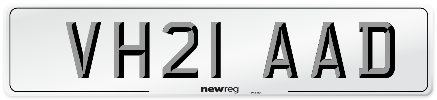 VH21 AAD Number Plate from New Reg